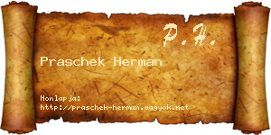Praschek Herman névjegykártya
